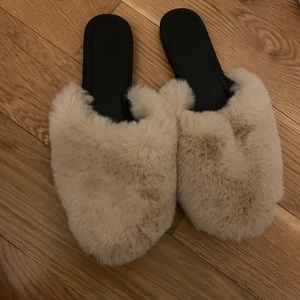 faux fur loafers